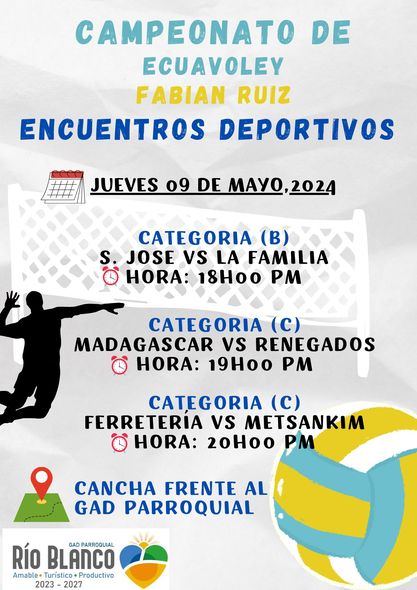 CAMPEONATO ECUAVÓLEY del gab rio blnaco