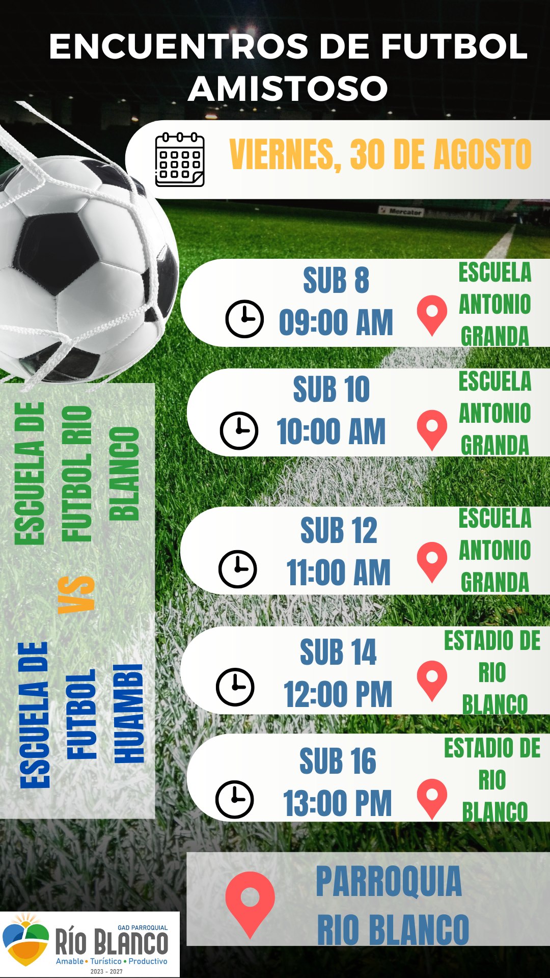 Enfretamiento de ESCUELA DE FÚTBOL GAD Río Blanco y ESCUELA DE FÚTBOL HUAMBI>
      </div>
      <div class=